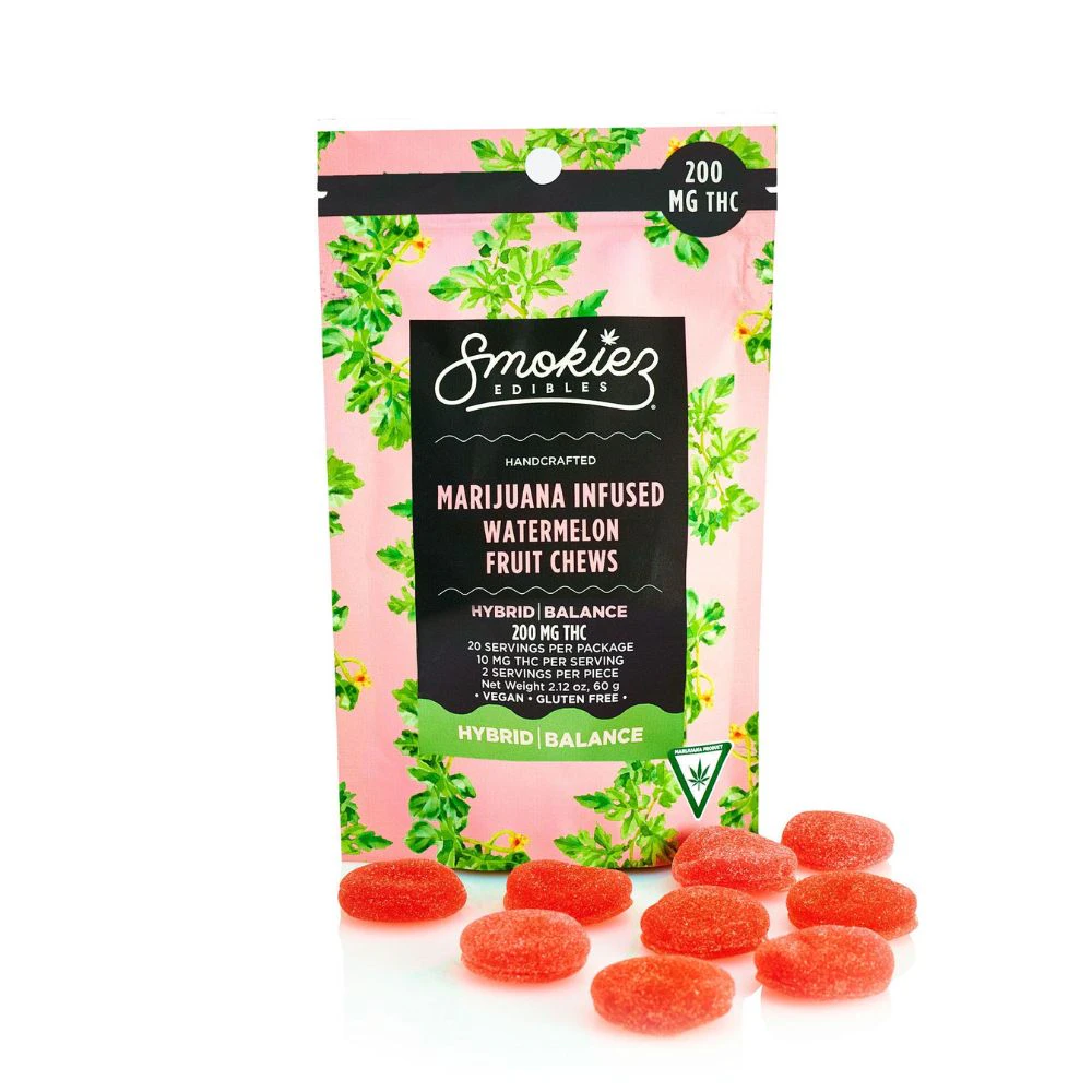 Smokiez Edibles - Watermelon 200mg Fruit Chews (10x20mg) - SMOKIEZ EDIBLES Main Image