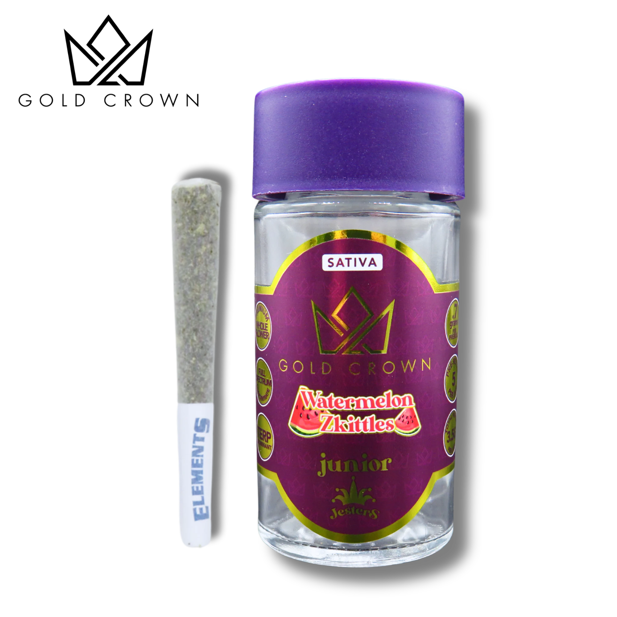 Gold Crown - Junior Jesters - Watermelon Zkittles (0.7gX5pk Infused Pre-Rolls) Main Image