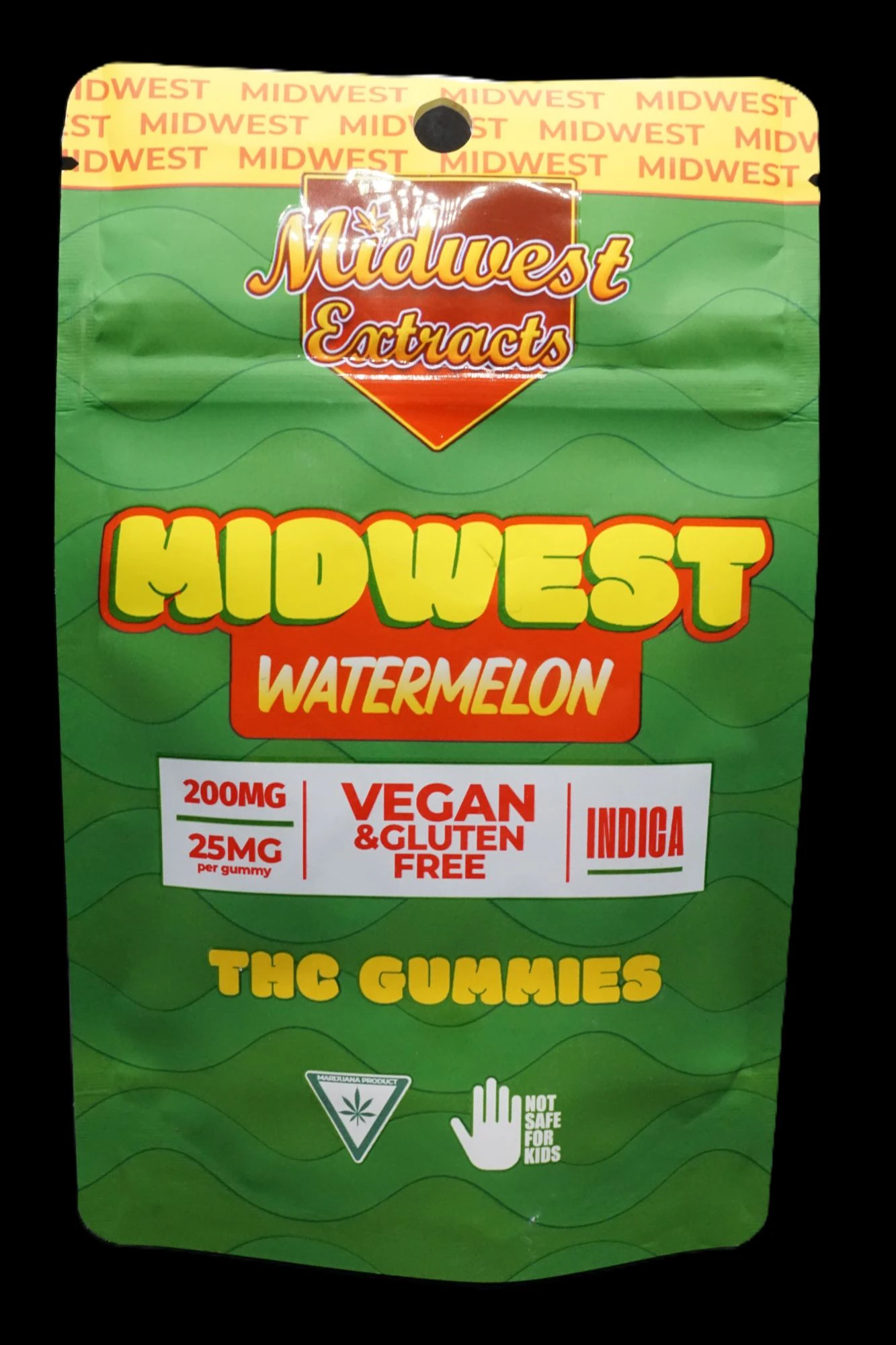 Midwest Extracts - Midwest Extracts Watermelon 200mg Gummy 8pk EXP:03/19/27 Main Image
