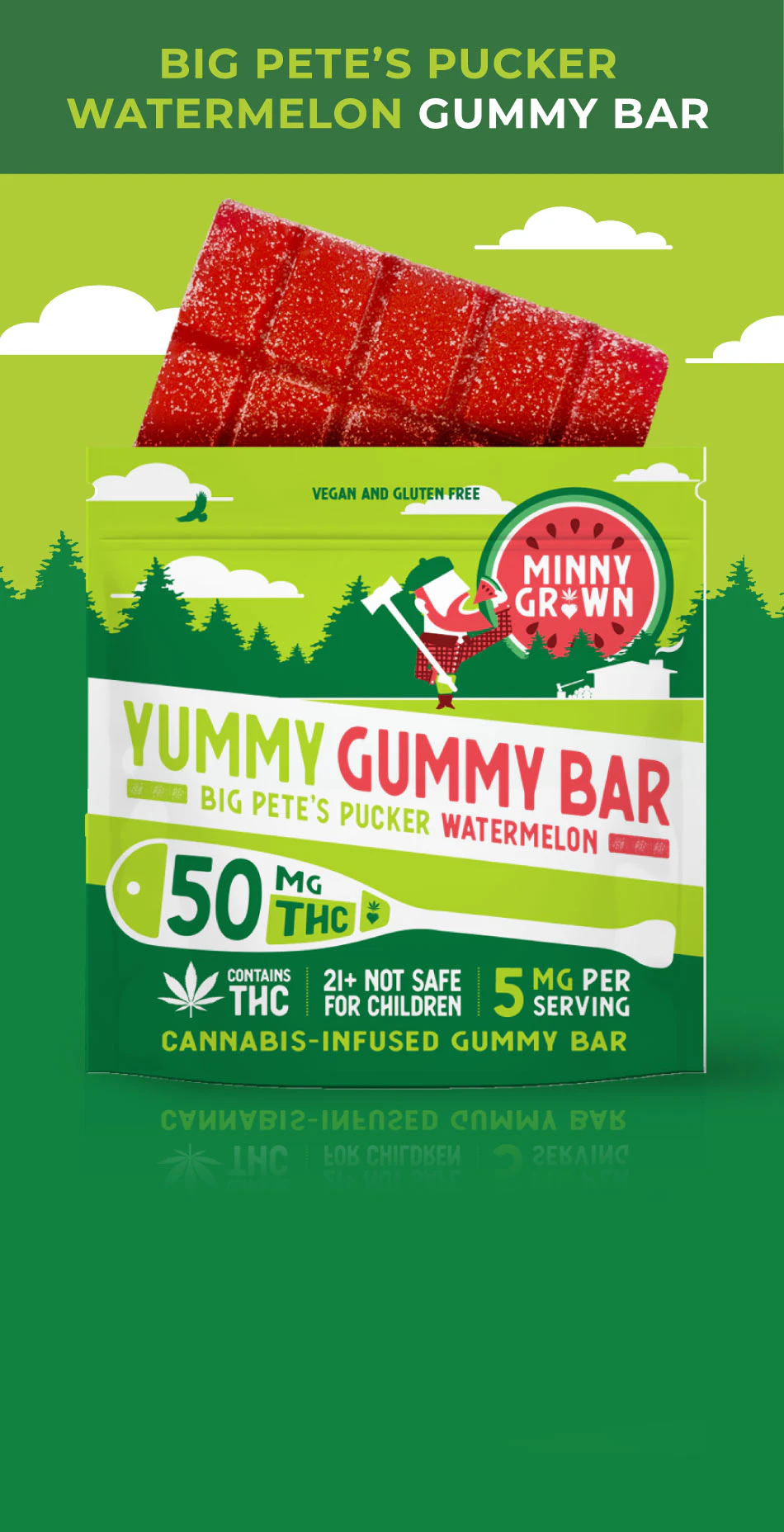 Minny Grown - Minny Grown- 50 MG THC - Watermelon Yummy Bar Main Image