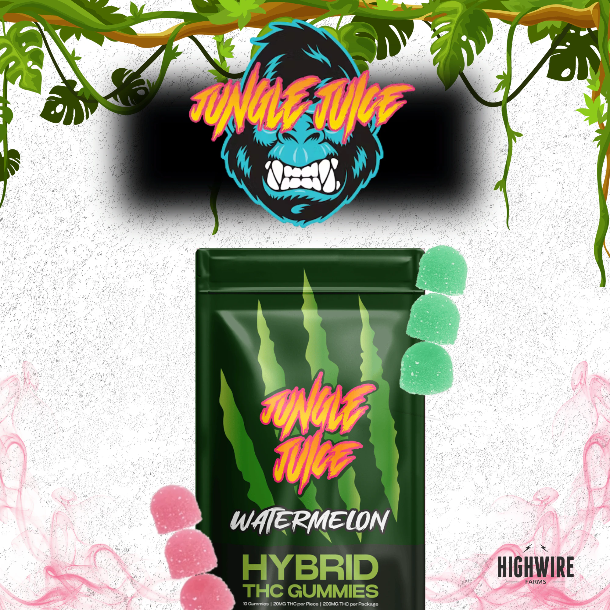 Jungle Juice - Jungle Juice Gummies Watermelon 200mg Main Image