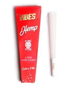 Vibes - Hemp (Red) - King Size Cones - 3pk