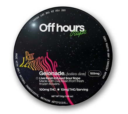 Off Hours - Off hours - Live Resin Rope - "Gelonade" Razz Lemonade - 100mg - Edible Main Image