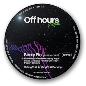 OFF HOURS - Off hours - Live Resin Rope - "Blueberry Pie" Berry Pie - 100mg - Edible