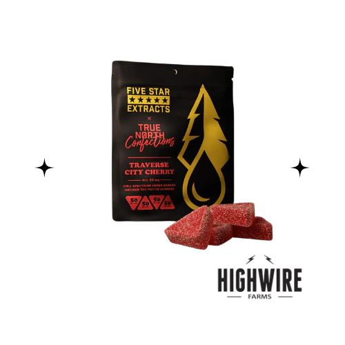 Five Star Extracts - True North Co. Full Spectrum Gummies Traverse City Cherry 200mg Main Image