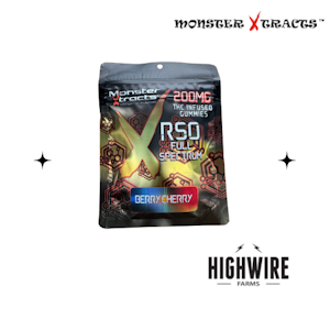 MONSTER XTRACTS - Monster Full Spectrum RSO Gummies Berry Cherry 200mg