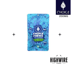 Choice Gummies Super Sour Blue Razz 200mg 