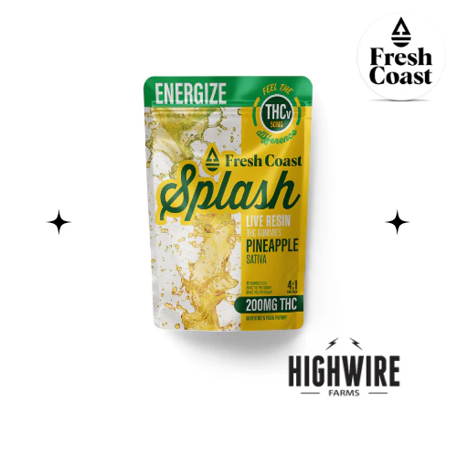 FRESH COAST - Splash Live Resin Gummies Pineapple 4:1 THC:THCv 200mg Main Image