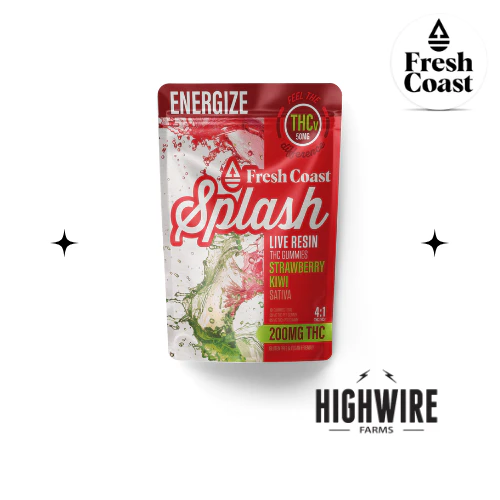 FRESH COAST - Splash Live Resin Gummies Strawberry Kiwi 4:1 THC:THCv 200mg Main Image