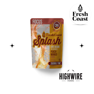 FRESH COAST - Splash Live Resin Gummies Peach Mango 4:1 THC:CBG 200mg