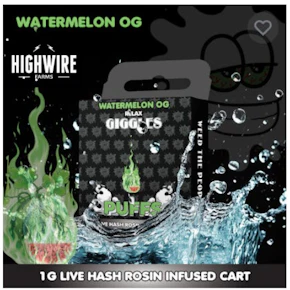 Giggles Puffs Live Hash Rosin Cart Watermelon OG 1g