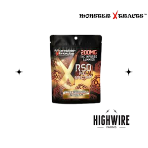 MONSTER XTRACTS - Monster Full Spectrum RSO Gummies  Strawberries & Cream 200mg