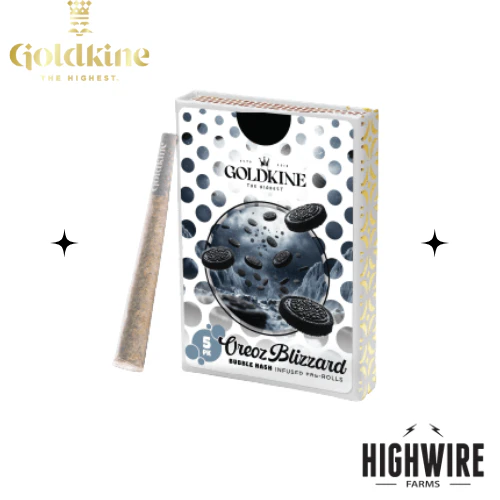 Goldkine - Goldkine Oreoz Blizzard - 5 Pack Bubble Hash Infused Prerolls 3g Main Image