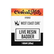 LIVE RESIN BADDER - CEREAL MILK 1G - WEST COAST CURE