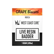 LIVE RESIN BADDER - GRAPE BISCOTTI 1G - WEST COAST CURE