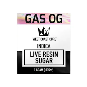 WEST COAST CURE - LIVE RESIN SUGAR - GAS OG 1G - WEST COAST CURE