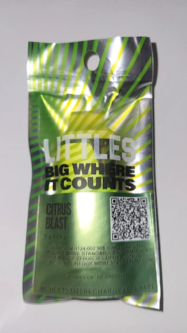 Littles - Citrus Blast -Sativa- 1ml Live Resin Rechargeable Disposable (Vape Pen)  |  Littles   -e11 front