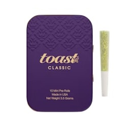 Toast - Velvet Grasshopper -Hybrid- 27.70% THC | Classic Mini .35g 10pack 3.5g Pre-roll | Toast     -pp5 MIDDLE
