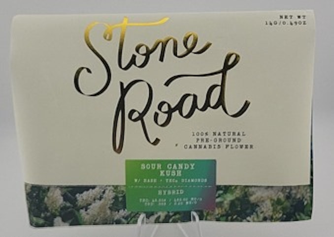 Stone Road - Sour Candy Kush -Hybrid- 48.50% THC | 14g Infused RYO Pouch | Stone Road        -r2 middle