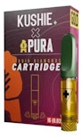 Mango -Hybrid- 85.60% THC | 1g Kushie GOLD Liquid Diamonds (Vape) Cartridge | Pura      -i6 front