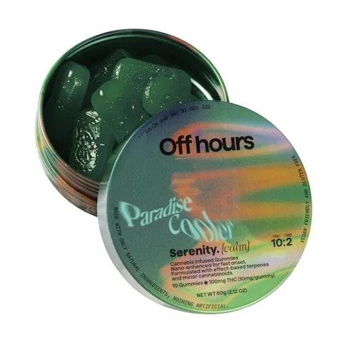 Off Hours - Off Hours | Paradise Cooler 'Calm' -Hybrid- 10:2 THC:CBD 10pk Gummies (Edibles) |      -E1 FRONT