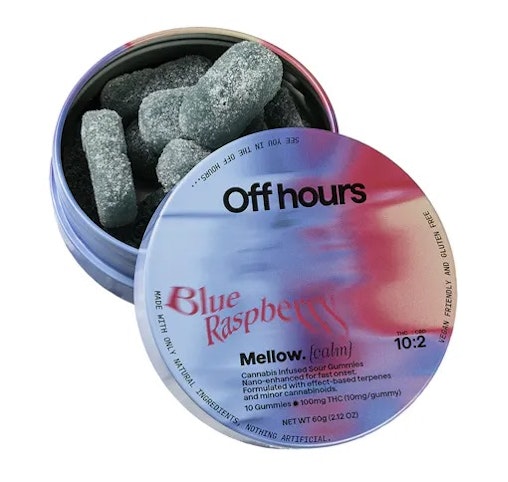 Off Hours - Off Hours | Blue Raspberry 'Calm' -Hybrid- 10:2 THC:CBD 100mg THC 10pk Gummies (Edibles) |     -C1 FRONT