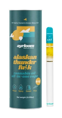 AYRLOOM - Alaskan Thunder Fuck -Sativa- 90.00% THC | .5g All-In-One (Vape Pen) | Ayrloom    -j3 front