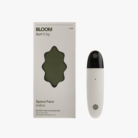 BLOOM - Space Face -Indica- 86.98% THC Live Surf All-In-One 0.5g (Vape) | Bloom      -sss11 middle