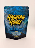 Blue Razz - Hybrid |100mg Live Resin Infused (10pk Gummies) | Hashtag Honey   -ii4 front