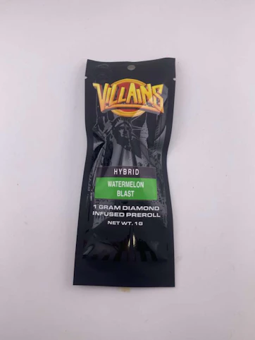 Villains - Watermelon -Hybrid- 52.63% THC | 1g Diamond Infused (Pre-Roll) | Villians  -T10 back