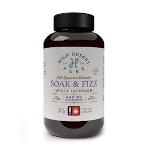 HIGH DESERT PURE - Soothing White Lavender Soak & Fizz Salts, 1:1:1 THC:CBD:CBG