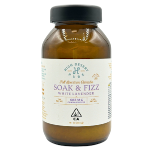 HIGH DESERT PURE - High Desert Pure - Bath Salt - White Lavender Soak & Fizz 1:1 - 16ozz - 362mgTHC/368mgCBD
