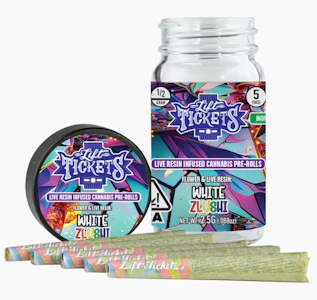Lift Tickets - Lift Tickets .5g White Zlushi Infused Preroll 5pk