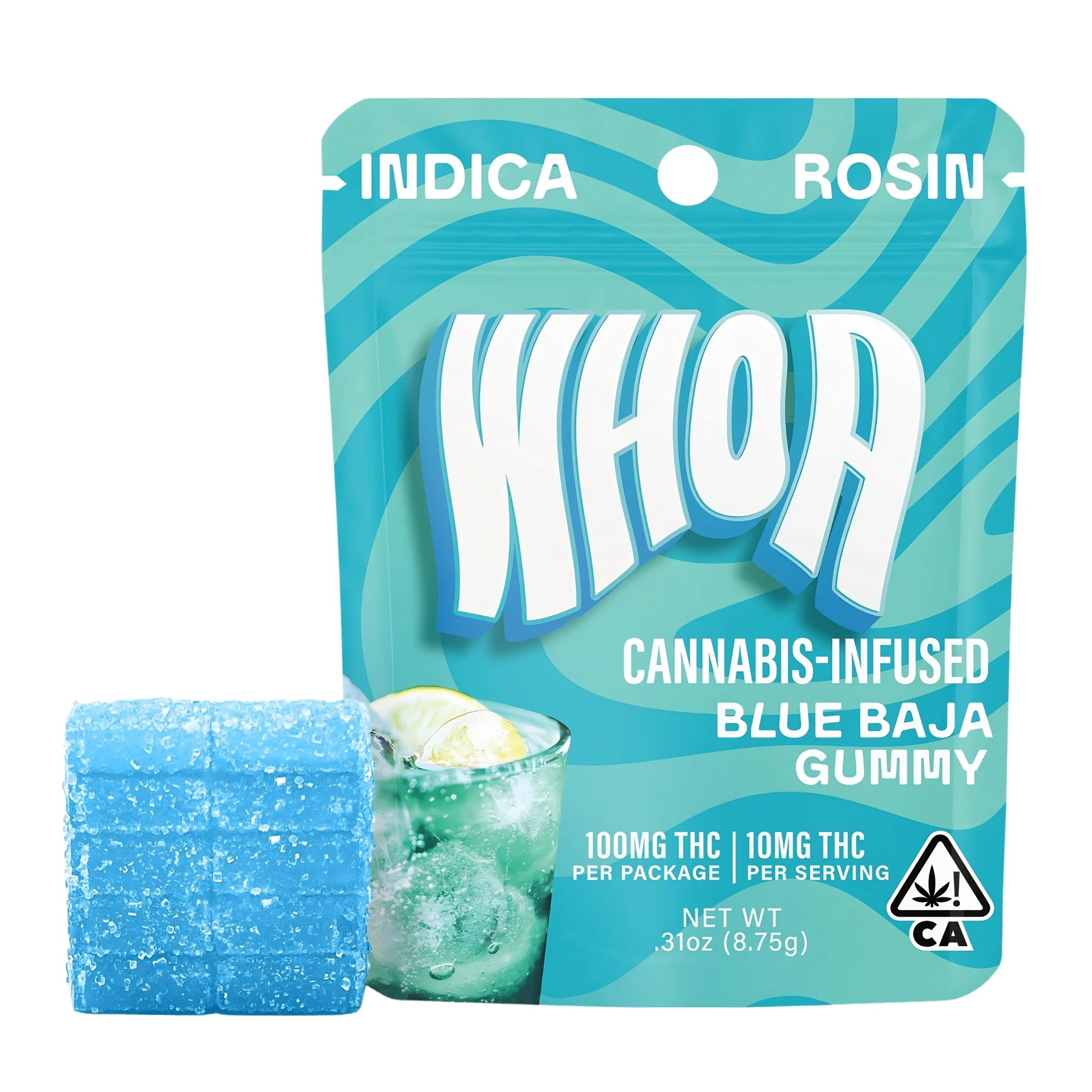 Whoa - Whoa | Blue Baja | Rosin Gummy | [100mg] 10pk | Indica Main Image