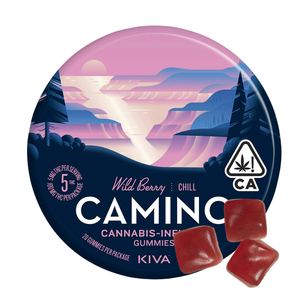 KIVA - Wild Berry (Chill) (I) | 5mg 20Pk Gummies | Camino Main Image
