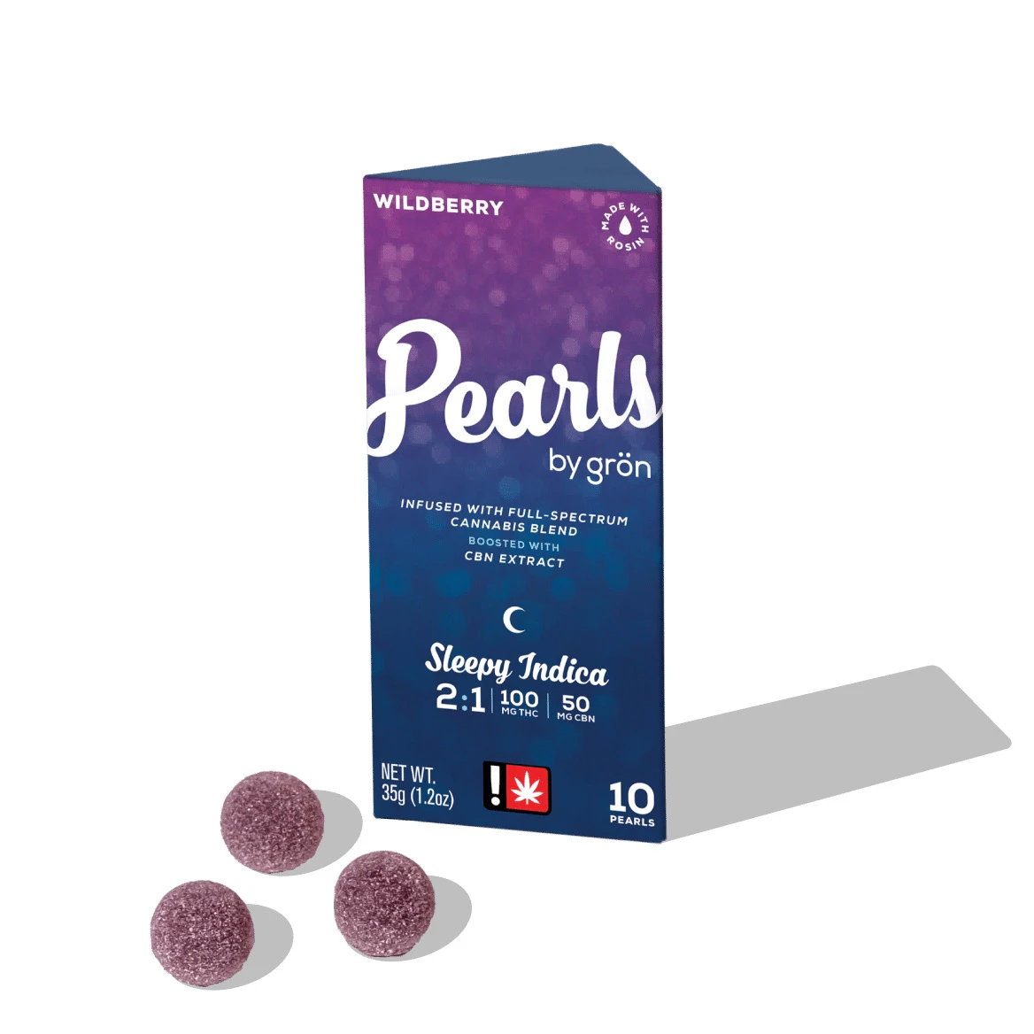 Grön - Grön | 10pk 'Pearls' Gummies | Wildberry 2:1 THC:CBN | 100mg Main Image