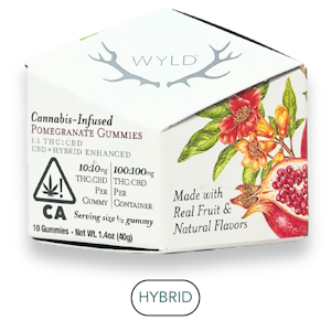 WYLD - Wyld - Pomegranate 1:1 CBD - Gummies - 10pc - 100mg