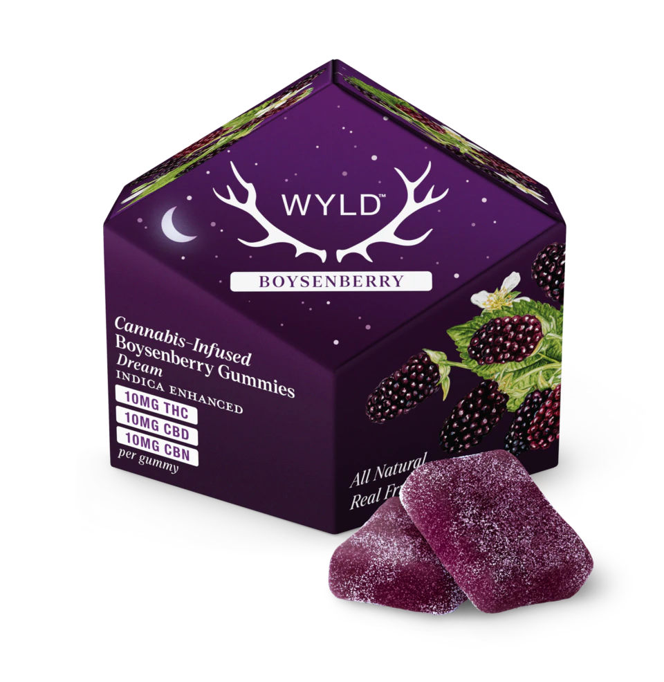 WYLD - Wyld Boysenberry 1:1:1 THC:CBD:CBN Gummies 100mg Main Image