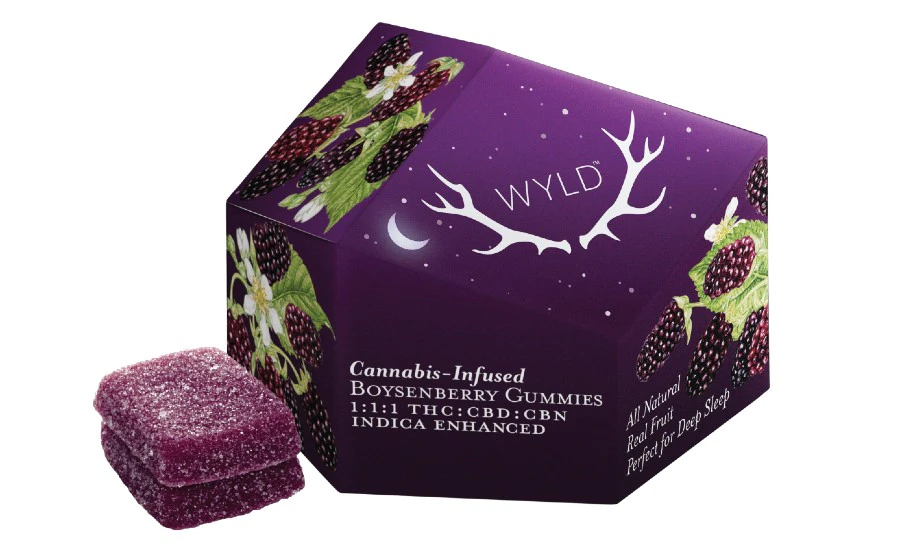 WYLD - WYLD Boysenberry Gummies 1:1:1 100mgTHC/100mgCBD/100mgTHC Main Image