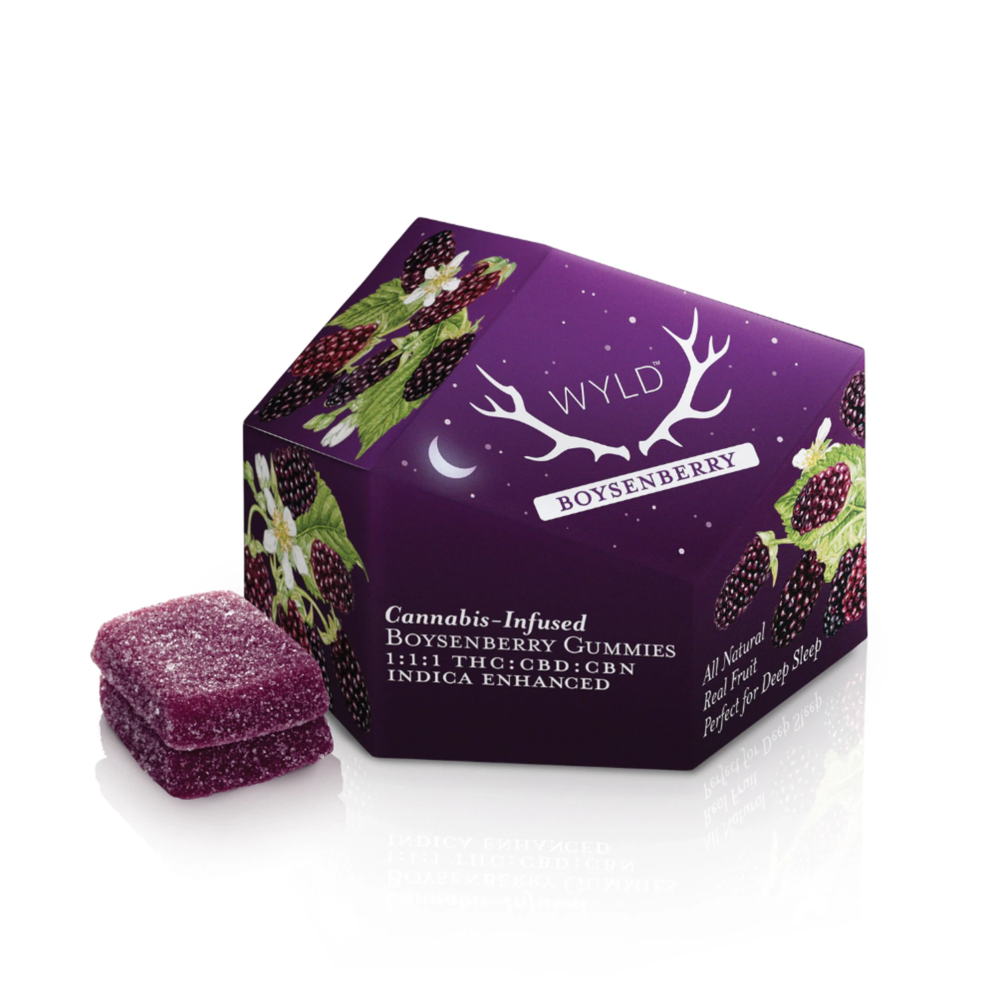 WYLD - Wyld - Boysenberry 1:1:1 THC:CBD:CBN Gummies 100mg Main Image