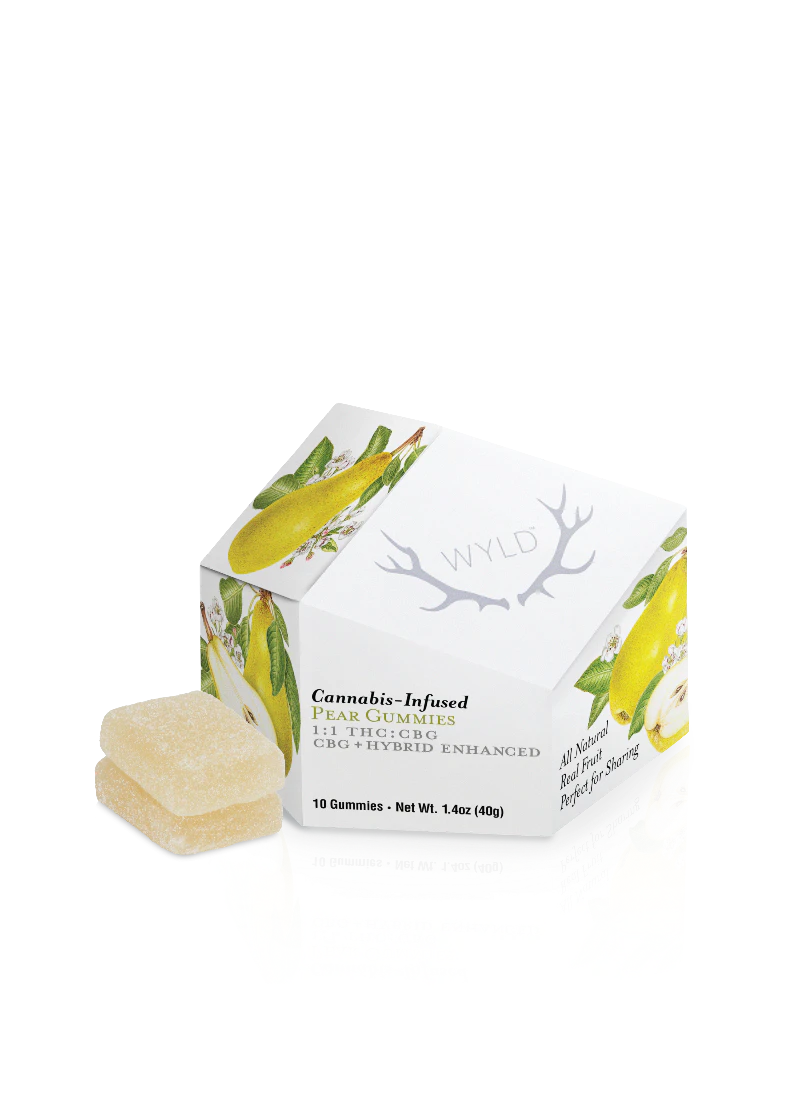 WYLD - Wyld - Pear 1:1 THC:CBG Gummies 100mg Main Image