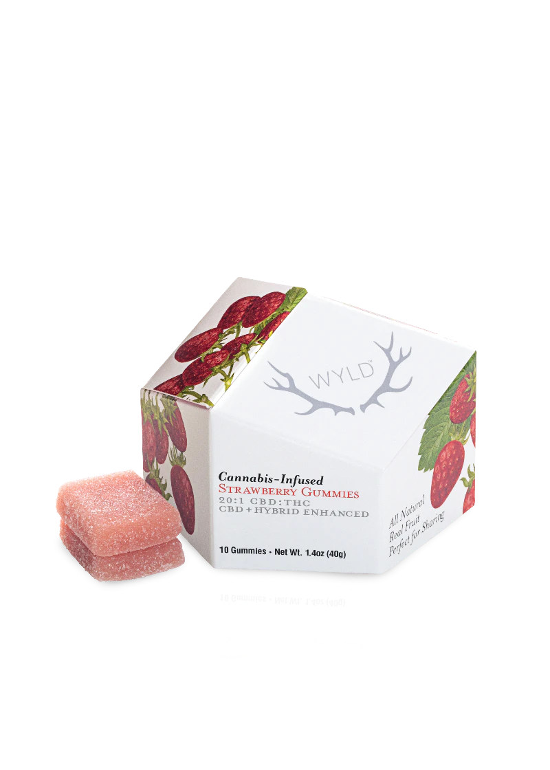 WYLD - Wyld - Strawberry 20:1 CBD:THC Gummies 10mg Main Image