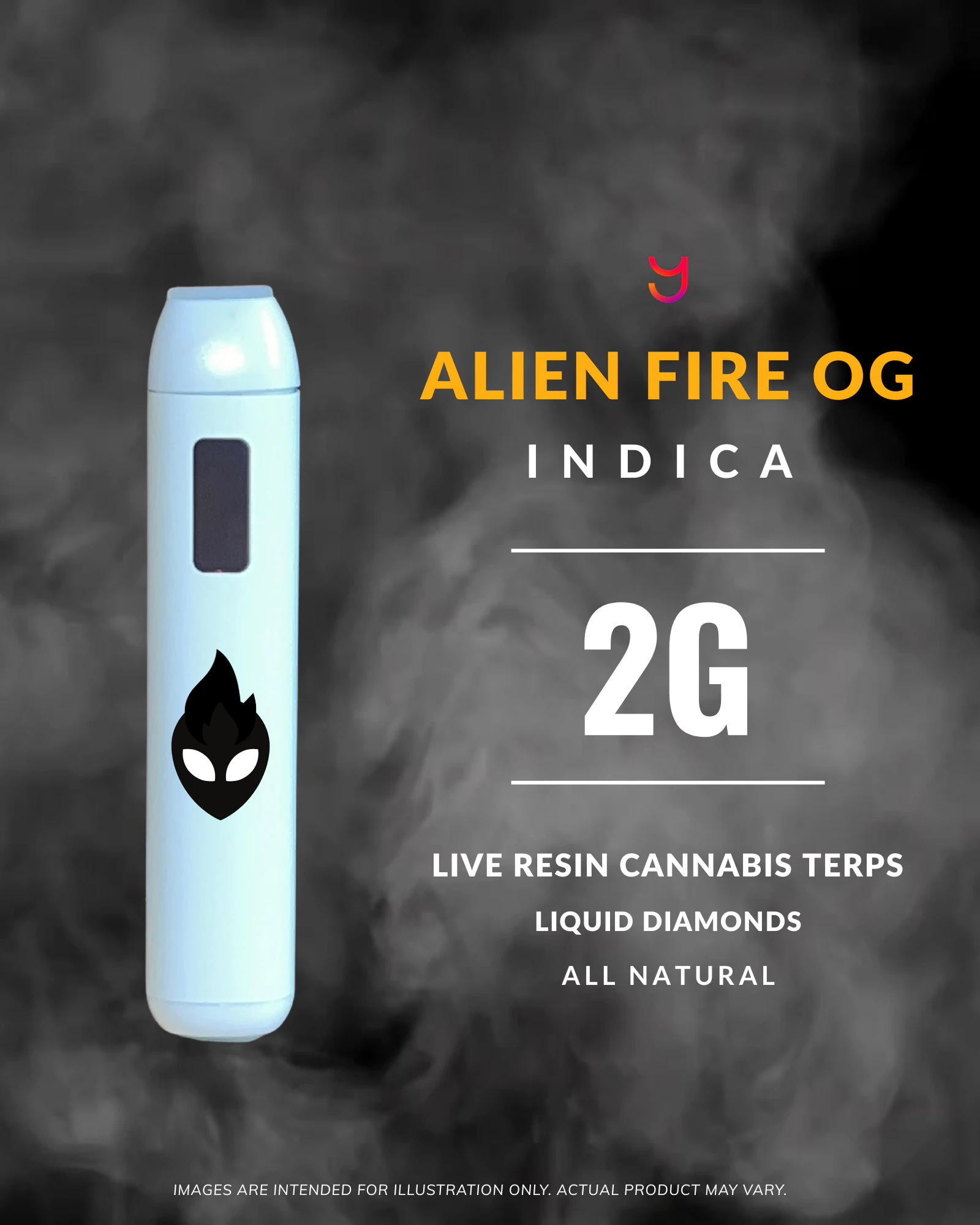 YAGA - Fire Allien OG Live Resin 2G Disposable Vape (Indica) Main Image