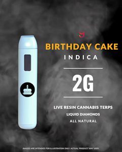 YAGA - Birthday Cake Live Resin 2G Disposable Vape (Indica)