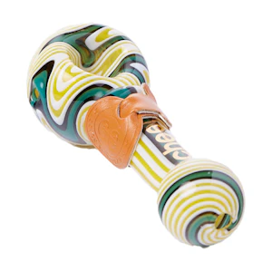 CHEECH GLASS - YELLOW WHITE BLUE WIG WAG BOWL - CHEECH GLASS