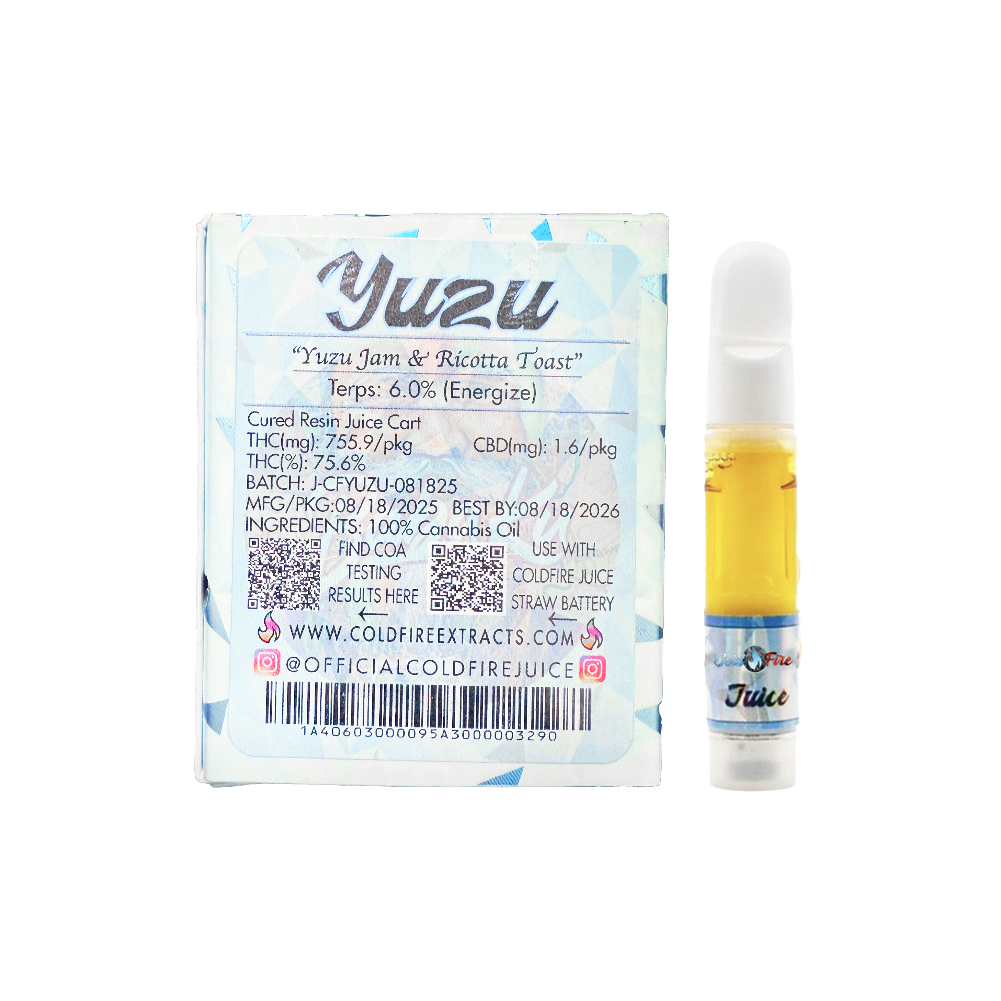 ColdFire x Baba Ku Yuzu Cured Resin Juice Cartridge 1.0g