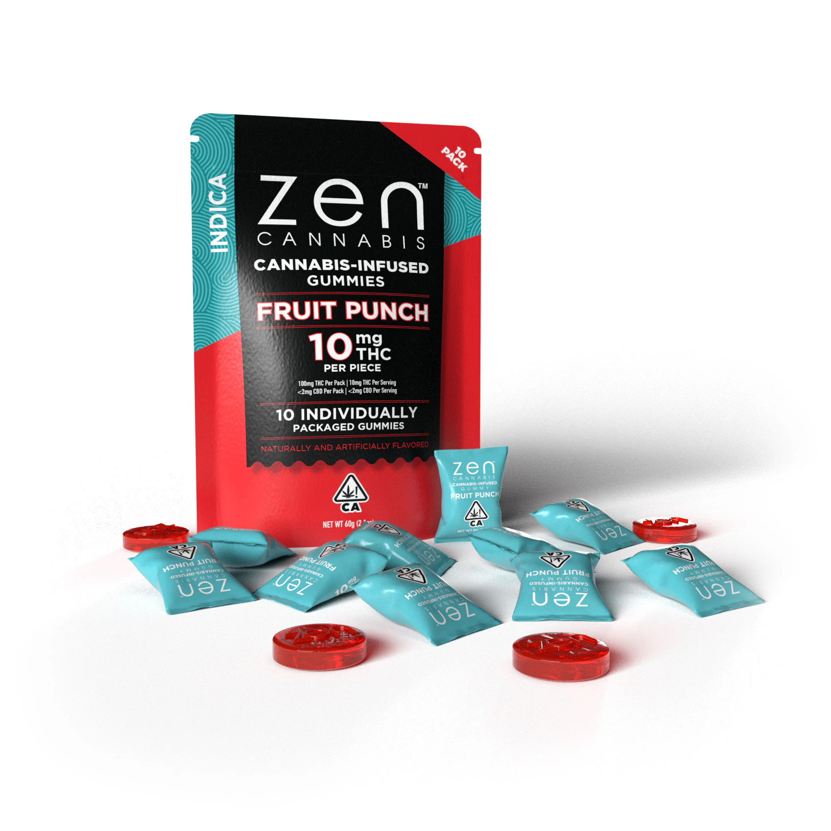 Zen Brands - ZEN - FRUIT PUNCH INDICA 100MG GUMMIES Main Image