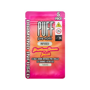PUFF - Puff - Strawberry Banana Smash - Diamond Infused - 29.26% THC - 0.5g x 5pk - Pre-Roll