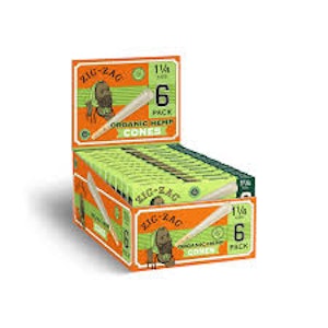 ZIG-ZAG - ZIG-ZAG ORGANIC HEMP CONES 1 1/4 IN, 6 PACK