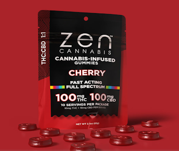 Zen Brands - Zen | 1:1 Cherry 10pk Gummy 100mg